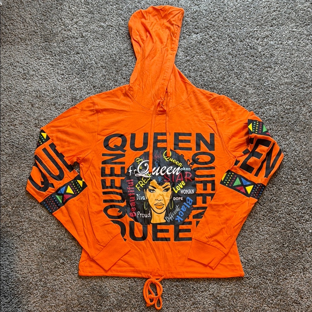 Vibrant Orange Queen Hoodie